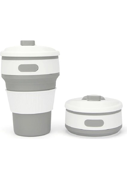 Açık Gri Tarzı Cof Mugs Travel Collapsible Silicone Cup Folding Water Cups Bpa Free Food Grade Drinking Ware Mug Tea Cof Cups (Yurt Dışından)