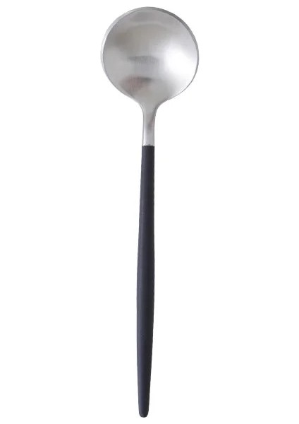 Siyah Gümüş Tarzı 1 Adet Kahve Kaşık Paslanmaz Çelik Çay Dondurma Kaşığı Siyah Altın Renkli Kepçe Otel Parti Restoran Için Yemek Takımı (Yurt Dışından)