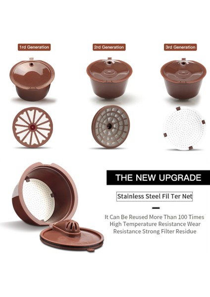 Kurcalama Stili Nescafe Dolce Gusto Kahve Kapsül Filtreleri Fincan Doldurulabilir Yeniden Kullanılabilir Kahve Için Icafilas 3. Nesil Yeniden Kullanılabilir Kapsül (Yurt Dışından) fiyatları