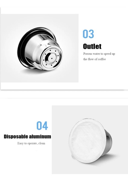 100 Alüminyum Folyo Stili Icafilaspaslanmaz Çelik Nespresso Kahve Kapsülü Için Tek Kullanımlık Folyolu Mühürler Kolay Temizlenebilir Yeniden Kullanılabilir Bardak Gövdesi (Yurt Dışından)