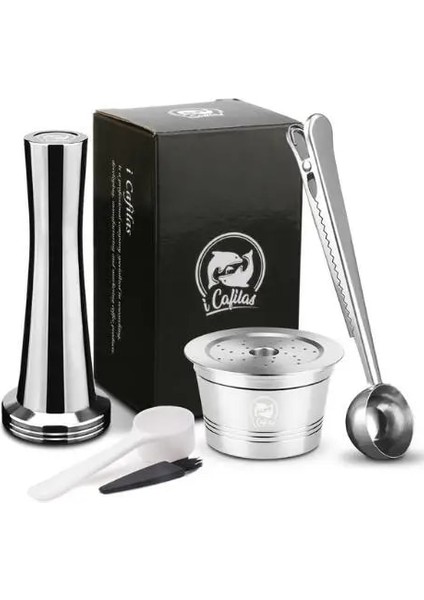 1CAFFITALY1TAMPER1SP Stili Icafilas Yeniden Kullanılabilir Paslanmaz Çelik Crema Kahve Kapsül Filtreleri Caffitaly Ruby Tchibo Cafeteira Espresso Makinesi Için Sabotaj Kaşığı (Yurt Dışından)