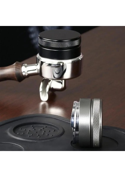 53 mm Tarzı mm Kahve Dağıtıcı ve Sabotaj Çift Kafa Kahve Düzleştirici Ayarlanabilir Derinliğe Uyar Profesyonel Espresso El Kurcalamaları (Yurt Dışından)