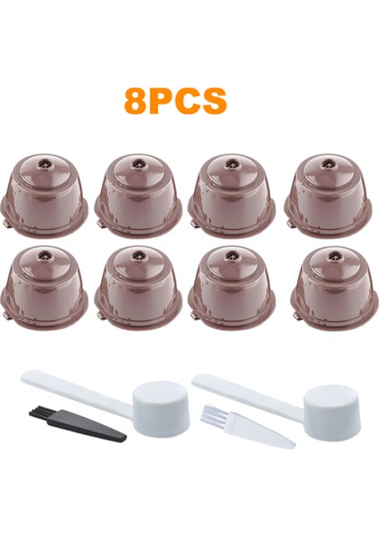 8 Adet Tarzı Doldurulabilir Kahve Kapsülleri Filtreli Bardak Kaşık ve Temizleme Fırçası ile Nescafe Dolce Gusto Sepetleri Pod Yumuşak Tadı Tatlı (Yurt Dışından)