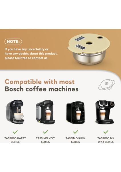 180ML Tarzı Paslanmaz Çelik Yeniden Kullanılabilir Kahve Kapsülü Kapsülleri Bosch Tassimo Doldurulabilir Filtre Kahve Makinesi Silikon Kapak Ml'ye Uyar (Yurt Dışından)