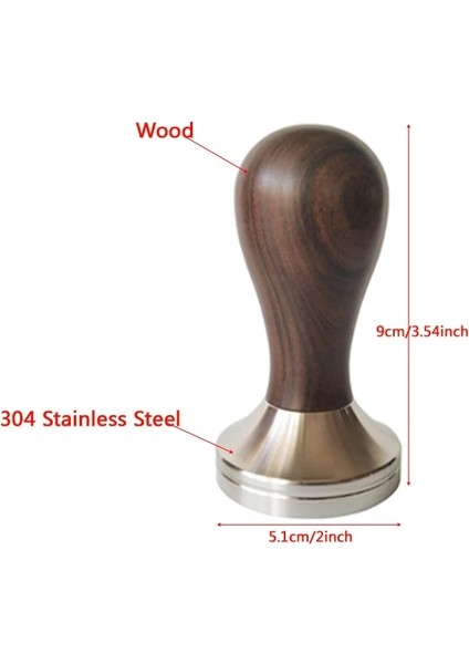 Kahverengi Ping 51 mm Stili Paslanmaz Çelik Kahve Sabotaj Tabanı Şeffaf Gövde Barista Espresso Kahve Presi Kahve Tozu Çekiç (Yurt Dışından)