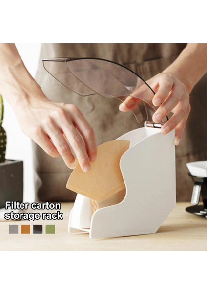 Siyah Stil El Damla Kahve Filtresi Kağıt Tutucu Depolama Rafı Akrilik Kapaklı Dispenser Depolama Barista Araçları (Yurt Dışından) fiyatları