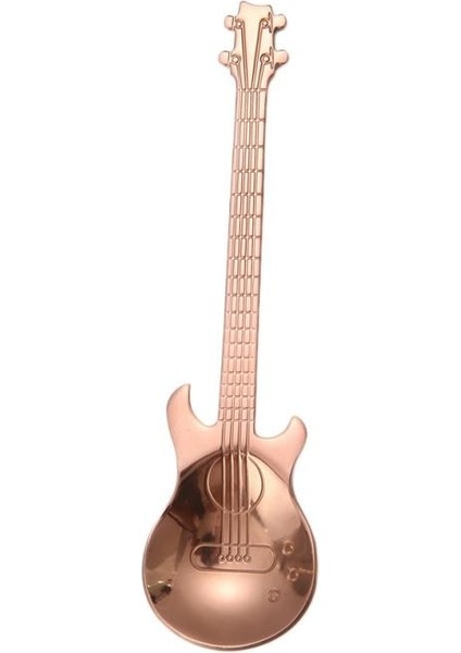 Altın Gitar Tarzı 1 Adet Paslanmaz Çelik Karikatür Gitar Kaşığı Yaratıcı Süt Kahve Kaşığı Dondurma Şeker Çay Kaşığı Aksesuarları Içme Araçları (Yurt Dışından) indirimleri