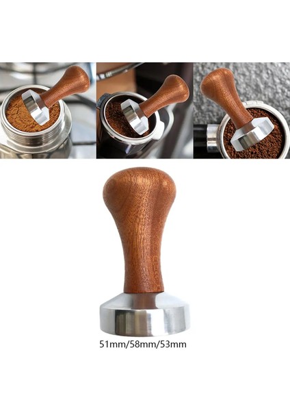 53 mm Tarzı Kahve Sabotaj Tozu Çekiç Barista Espresso Düz Tamper Presleme Ahşap Saplı Kahve Distribütörü Alüminyum (Yurt Dışından) fırsatları