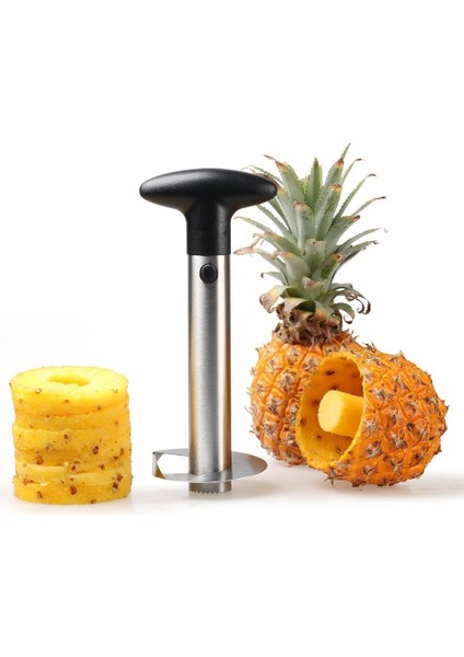 Lmetjma Premium Ananas Tart Paslanmaz Çelik Ananas Tart Dilimleme Kalın Premium Soyucu Kesici Mutfak Gadget KC0243 (Yurt Dışından)