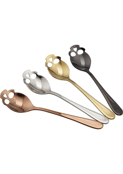 Gül-Altın Tarzı Yaratıcı 304 Paslanmaz Çelik Kafatası Kahve Kaşığı Tatlı Çay Şeker Kaşığı Ev Mutfak Bar Kahve Dükkanı Parti Aksesuarları Hediye (Yurt Dışından) fiyatları