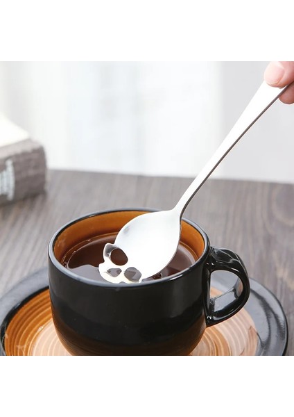 Gül-Altın Tarzı Yaratıcı 304 Paslanmaz Çelik Kafatası Kahve Kaşığı Tatlı Çay Şeker Kaşığı Ev Mutfak Bar Kahve Dükkanı Parti Aksesuarları Hediye (Yurt Dışından) modelleri