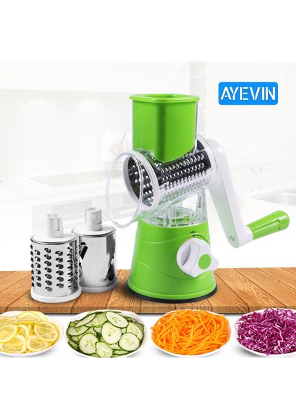 Yeşil Stil Manuel Sebze Kesici Dilimleme Çok Fonksiyonlu Yuvarlak Mandoline Dilimleme Patates Peynir Mutfak Aletleri Mutfak Aksesuarları (Yurt Dışından) fiyatları