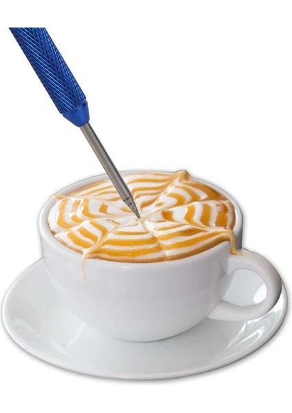 Derin Mavi Tarzı Kahve Latte Köpük Sanat Kalem Iğne Spatula Paslanmaz Barista Aracı Kahve Latte Paslanmaz Çelik Sanat Kalem Aracı 9 Renk (Yurt Dışından) modelleri