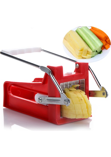Kırmızı Stil Patates Patates Kızartması Cuttertrip Kesme Kıyıcı Makinesi Makinesi Manuel Mutfak Gereçleri Dilimleme Dicer Alet Aksesuarları Dişli (Yurt Dışından) fırsatları