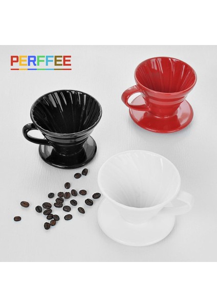 Siyah V02 Stili Seramik V60 Kahve Damlatıcı Kahve Makinesi Üzerine Dökün V Şekli Damla Kahve Filtresi Klasik Renk Beyaz Siyah Kırmızı Kahverengi V01 V02 (Yurt Dışından) fiyatları