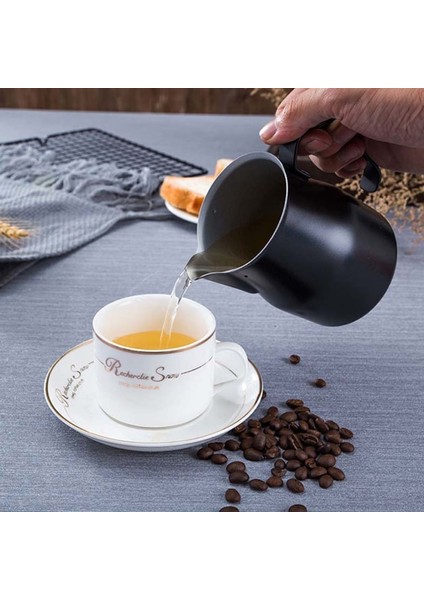 W Stili Süt Köpürtme Sürahi Sürahisi - 12OZML Paslanmaz Çelik Kahve Aletleri Fincan Espresso, Latte Art ve Frothing Için Uygun (Yurt Dışından) fiyatları