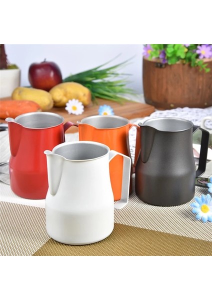 W Stili Süt Köpürtme Sürahi Sürahisi - 12OZML Paslanmaz Çelik Kahve Aletleri Fincan Espresso, Latte Art ve Frothing Için Uygun (Yurt Dışından) fırsatları