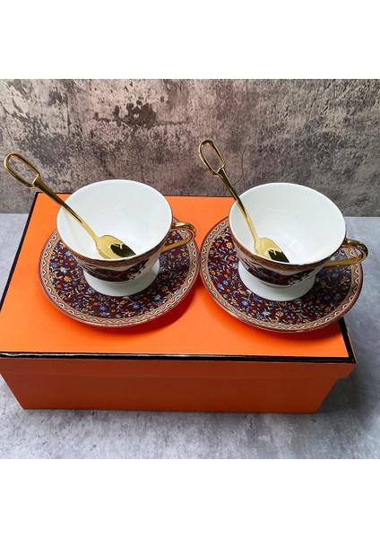 No.22 Tarzı Zarif At Kahve Fincanı Seramik Kupa Fincan Tabağı Seti Kahvaltı Öğleden Sonra Çay Bardağı Yaratıcı Drinkware Ev Ofis Mutfak Süt Çay Kupa (Yurt Dışından)