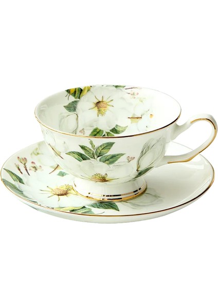 1 Fincan 1 Tabak Tarzı 220ML, Fincan Tabağı ile Ince Kemik Çini Çay Bardağı Seti, Kamelya Tasarım Tasse A Cafe Seramik Fincan, Espresso Kahve Fincanları, Fincan ve Altlık (Yurt Dışından)