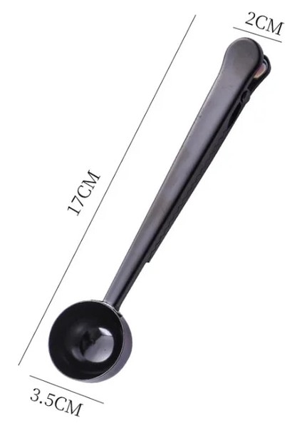 Siyah Stil Ikisi Bir Arada Paslanmaz Çelik Kahve Kaşığı Sızdırmazlık Klipsi Mutfak Altın Aksesuarları Alıcı Cafe Expresso Cucharilla Dekorasyon (Yurt Dışından)