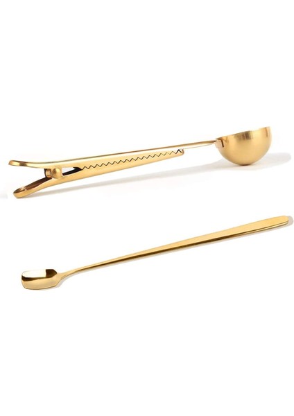 Siyah Stil Ikisi Bir Arada Paslanmaz Çelik Kahve Kaşığı Sızdırmazlık Klipsi Mutfak Altın Aksesuarları Alıcı Cafe Expresso Cucharilla Dekorasyon (Yurt Dışından) fiyatları