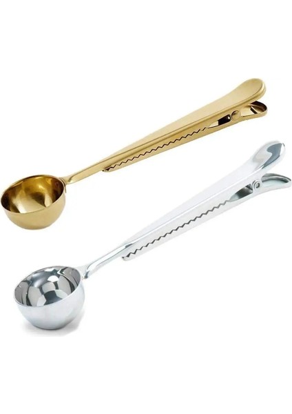 Siyah Stil Ikisi Bir Arada Paslanmaz Çelik Kahve Kaşığı Sızdırmazlık Klipsi Mutfak Altın Aksesuarları Alıcı Cafe Expresso Cucharilla Dekorasyon (Yurt Dışından) modelleri