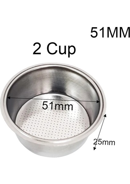 51 mm 2 Bardak Sepet Stili Alüminyum Akıllı Kahve Dozaj Halkası Demleme Kasesi Kahve Yakında Toz Espresso Barista Portafilter (Yurt Dışından)