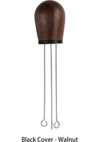 B Ceviz Tarzı Masif Ahşap Saplı Iğne Kahve Tamper Kahve Sabotaj Dağıtıcı Düzleştirici Alet Iğne Tipi Kahve Tozu Dağıtıcı (Yurt Dışından)