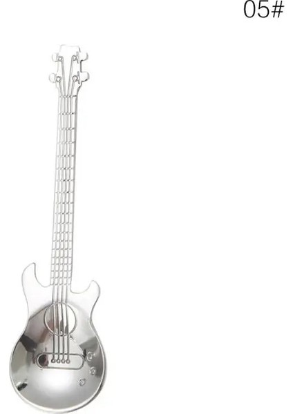 No.5 Tarzı 7 Renk Ev Paslanmaz Çelik Gitar Şekli Kaşık Kaşık Çay Kaşığı Kahve Çay Çorbası Tatlı Sofra Mutfak Yemek Bar Araçları (Yurt Dışından)