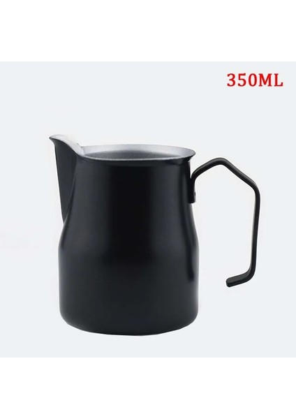 Siyah 350ML Stili Paslanmaz Çelik Süt Sürahisi Espresso Fincanları Sanat Fincan Aracı Barista El Sanatları Kahve Moka Cappuccino Latte Süt Köpürtme Sürahi Sürahi (Yurt Dışından)