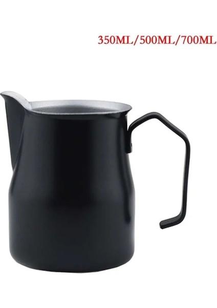 Siyah 350ML Stili Paslanmaz Çelik Süt Sürahisi Espresso Fincanları Sanat Fincan Aracı Barista El Sanatları Kahve Moka Cappuccino Latte Süt Köpürtme Sürahi Sürahi (Yurt Dışından) fırsatları
