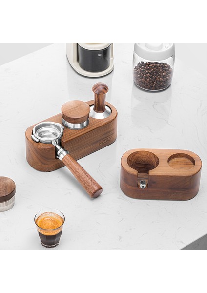 58MM Tarzı Kahve Sabotaj Tutucu Filtre Standı Ceviz Espresso Dağıtıcı Mat Raf Kahve Makinesi Aracı Aksesuarları Barista Hediye (Yurt Dışından)