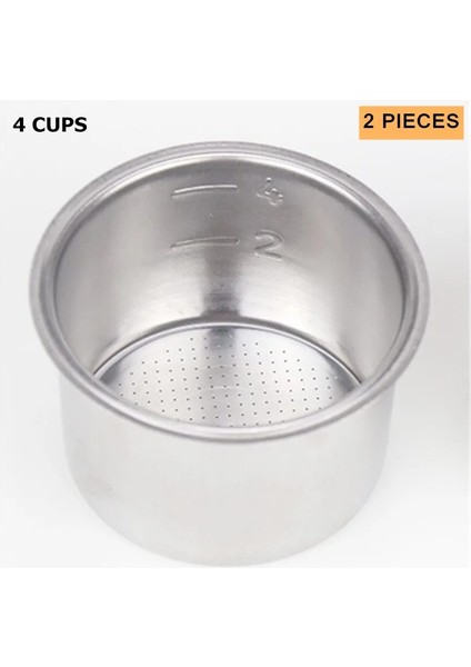 4 Bardak x 2 Stil Kahve Dipsiz Portafilter Filtre Tutucu Delonghi Kahve Espresso Makinesi Için Bardak Filtre Yedek Sepeti (Yurt Dışından)