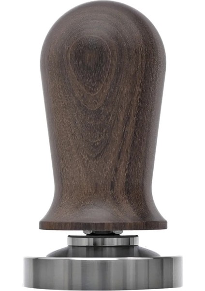 B Tarzı 53 mm mm Kalibre Edilmiş Espresso Tamper, Yaylı Ahşap Saplı Kalibre Kahve Sabotaj Paslanmaz Çelik Düz Taban (Yurt Dışından)