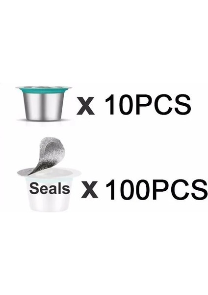 10 Bölme 100 Mühür Stili 10 Pod Contaları Paslanmaz Çelik Nesspreso Doldurulabilir Kapsüller Nespresso Kahve Kapsül Bölmeleri Yeniden Kullanılabilir Nespresso Kahve Filtreleri (Yurt Dışından)