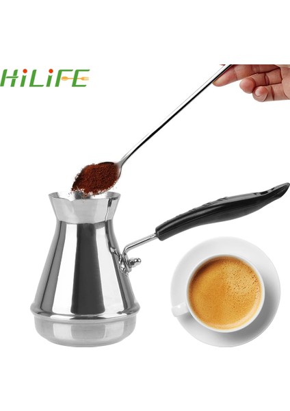 250ML Stili Hılıfe Paslanmaz Çelik Avrupa Uzun Saplı Moka Pot Türk Cezve Tereyağı Eritme Potası Kahve Gereçleri Mutfak Gereçleri (Yurt Dışından) fırsatları