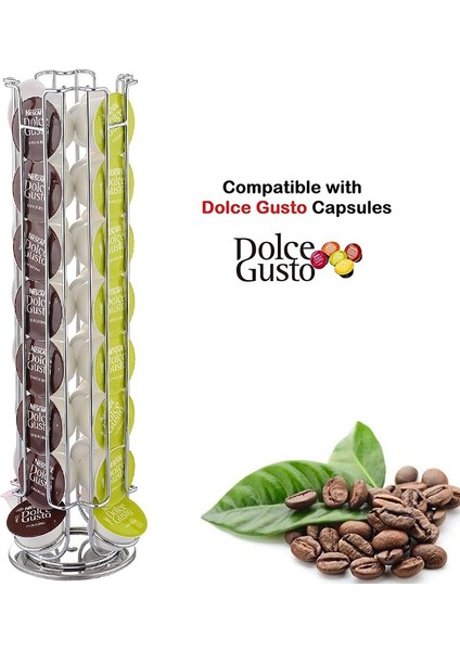 32 Adet Tarzı Bardaklar Dönebilen Kahve Pod Tutucu Paslanmaz Çelik Ekran Kapsül Raf Kule Dolce Gusto Kapsül Için Depolama Rafları Standı (Yurt Dışından) indirimleri