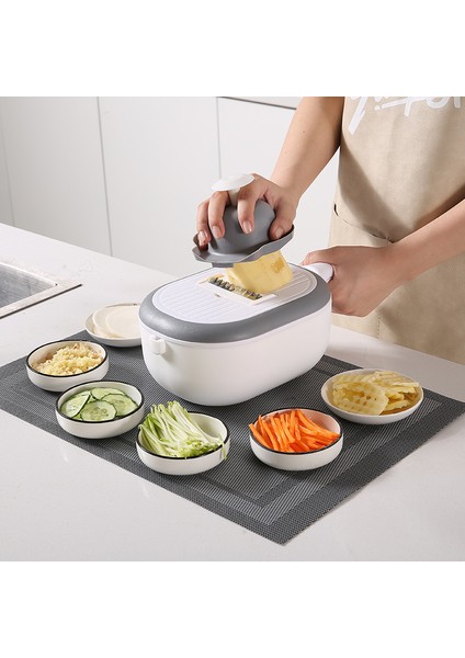 8'i 1 Arada Tarzı Çok Fonksiyonlu Sebze Kesici Mutfak Patates Dilimleme Havuç Rende Çelik Bıçak Bıçak Drenaj Sepeti Mutfak Alet Aksesuarları (Yurt Dışından) fiyatları