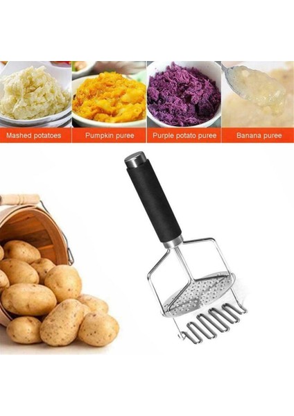 Paslanmaz Çelik Itici Patates Ezici Geniş Ezme Plakalı Pürüzsüz Patates Püresi Meyve Sebze Araçları Basın Kırıcı (Yurt Dışından) fiyatları