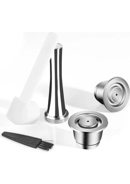 2 Bardak 1kurcalama Stili Nespresso Paslanmaz Çelik Espresso Fincanları Için Yeniden Kullanılabilir Kahve Kapsülü Doldurulabilir Kahve Kapsülleri Sabotaj Dozaj Halkalı Kapsül (Yurt Dışından)