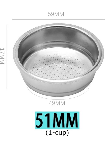 51 Mm-1 Fincan Stili Kahve Filtresi 1cup 2cup Temiz Fincan Delonghibreville Aksesuarları Için Basınçsız Portafilter Sepeti (Yurt Dışından)