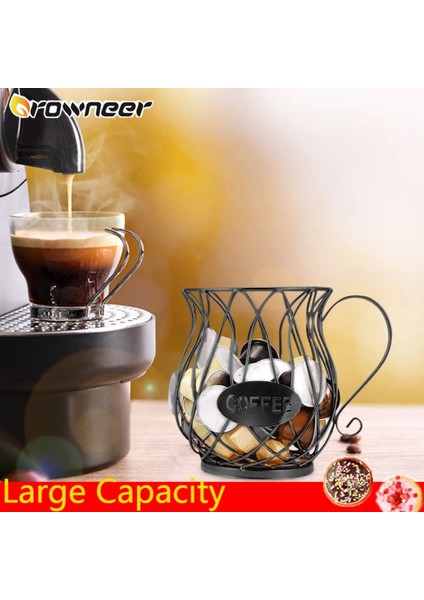 Siyah Stil Büyük Kapasiteli Çok Işlevli Içi Boş Kahve Kapsül Sepeti Anti-Pas Yaratıcı Demir Tel Galvanik Altın Sprey Saklama Fincan (Yurt Dışından) fiyatları