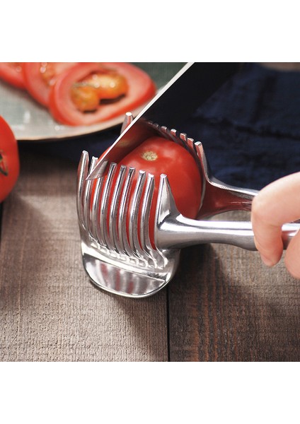 Bir Stil Paslanmaz Çelik Limon Domates Dilimleme Kelepçe Tasarım Sebze Meyve Kesici Öğütücüler Çok Fonksiyonlu Soğan Tutucu Mutfak Aksesuarları (Yurt Dışından) indirimleri