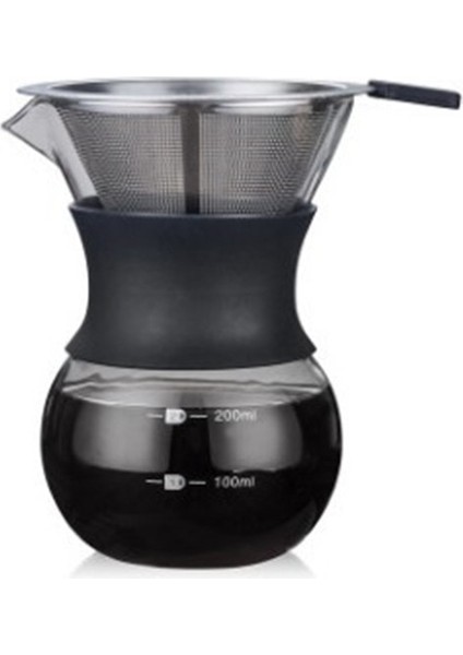 Filtre Stili ile 200ML V60 Cezve Paslanmaz Çelik Filtreli Yüksek Sıcaklığa Dayanıklı Cam Haşlanma Önleyici Ahşap Saplı Kahve Makinesi Kahve Bira Makinesi (Yurt Dışından)