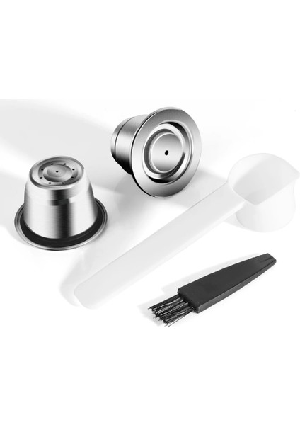 Koyu Haki Stili Icafilas Nespresso Doldurulabilir Kapsül Yeniden Kullanılabilir Paslanmaz Çelik Yeniden Kullanılabilir Kapsüller Kahve Filtresi Pod Kahve Sabotaj Kaşığı (Yurt Dışından)