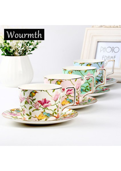 Yeşil Stil 200-400ML Wourmth Lsinple Moda Seramik Kahve Fincan Seti Avrupa Büyük Kapasiteli Zarif Kırmızı Fincan Li Kemik Çini Fincan Çay Fincanı Disk (Yurt Dışından) fiyatları