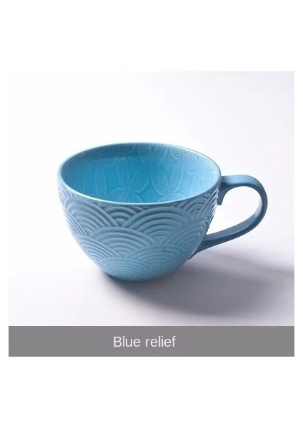 No.12 Tarzı Seramik El Boyalı Kahve Fincanı Kupa Çay Için Yaratıcı Çay Fincanı Vintage Kahvaltı Bardakları Cafe Kabartmalı Çay Bardağı Renkli Handpainted (Yurt Dışından)