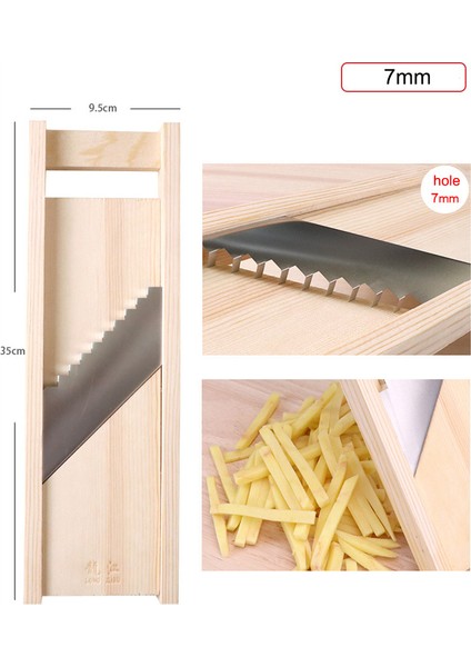 7mm Tarzı Sebze Kesici Paslanmaz Çelik Bıçak Manuel Kıyıcı Patates Salatalık Havuç Dilimleme Rende Oluklu Dilimleme Mutfak Aletleri (Yurt Dışından)