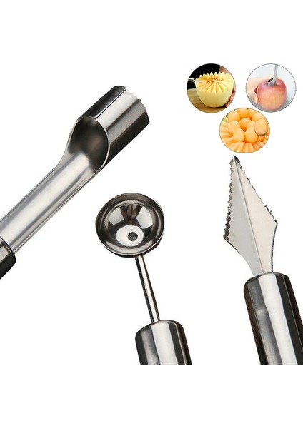B Tarzı Sebze Oyma Bıçağı Aracı Paslanmaz Çelik Set Elma Kesici Kavun Kaşık Gadget Patates Soyucu Mutfak Meyve Oyma Aracı (Yurt Dışından) fırsatları
