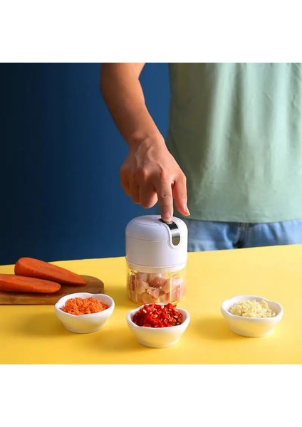 Beyaz Stil 250ML Elektrikli Sarımsak Ezici Sarımsak Presi Sebze Biber Eti Sarımsak Doğrayıcı Presi USB Ezici Makinesi Mutfak Aksesuarları Yeni (Yurt Dışından) fırsatları